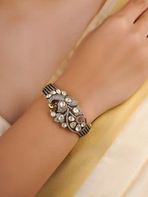 Sitaratna peacock moissanite statement bracelet handcrafted in 925 sterling silver