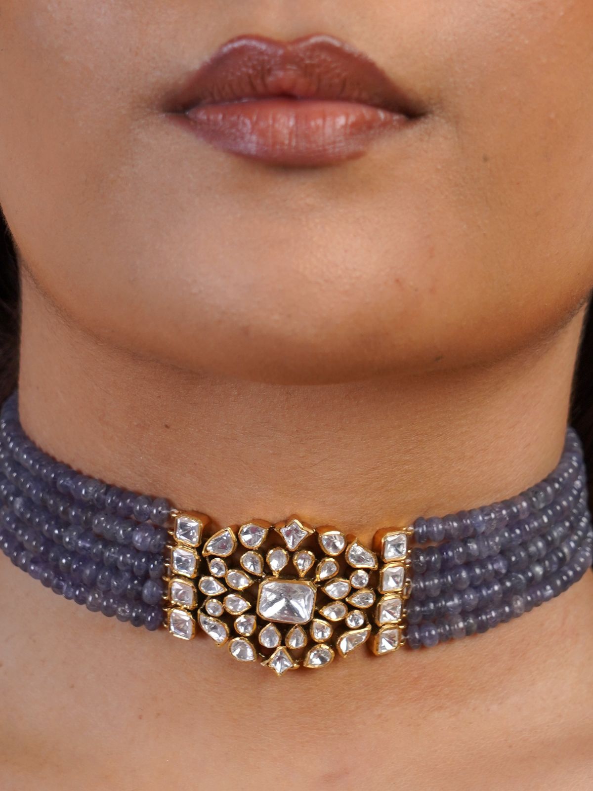 Sitaratna Silver Moissanite Necklace Set