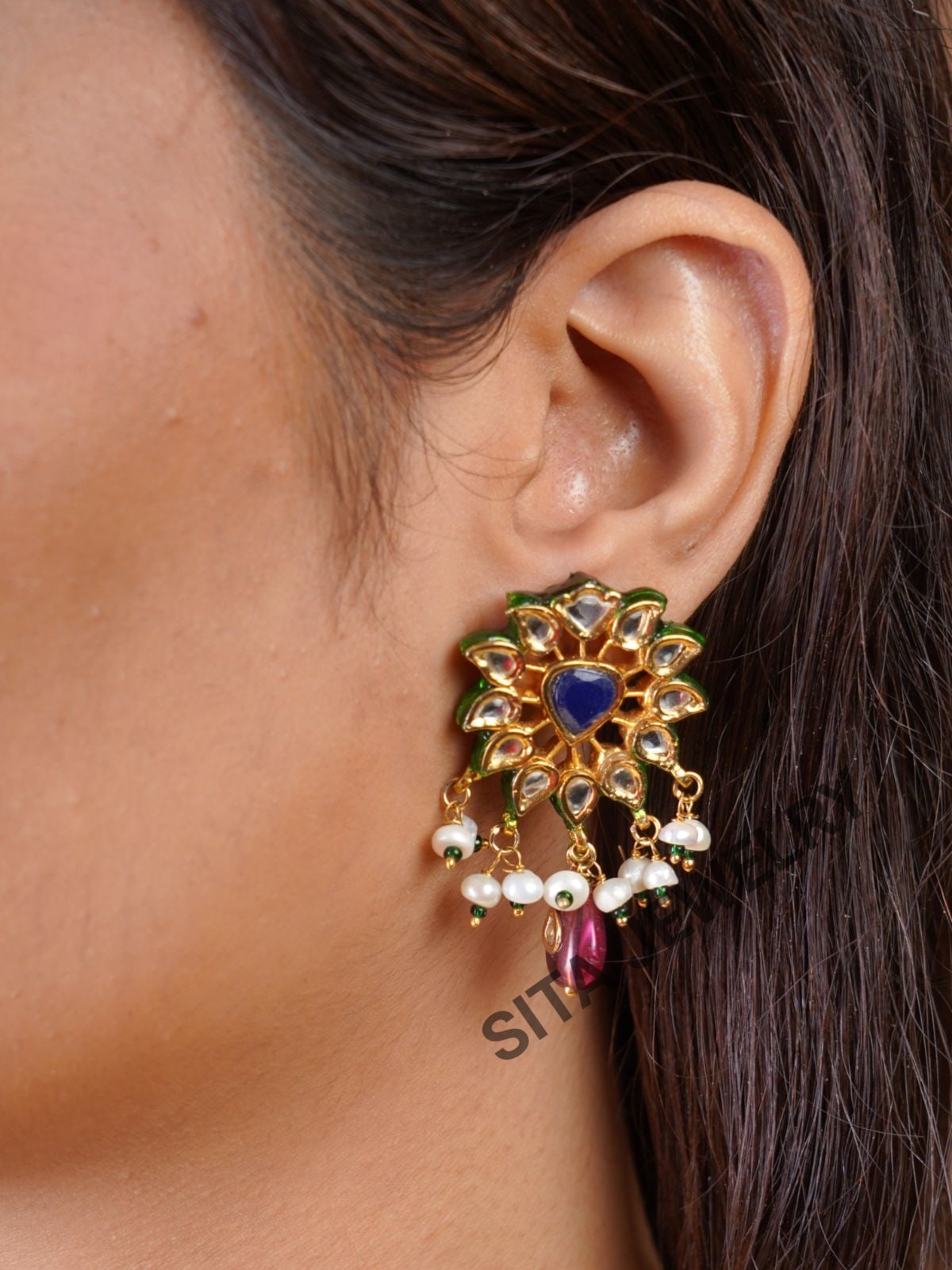 Samraagni Silver Jadau Meenakari Set