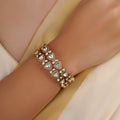 Sitaratna trillion white moissanite halo bangle pair handcrafted in 925 sterling silver