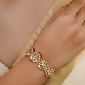 Sitaratna round cluster white moissanite bracelet handcrafted in 925 sterling silver