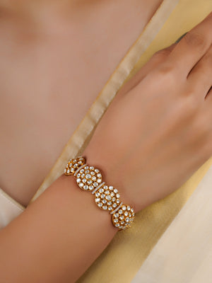 Sitaratna round cluster white moissanite bracelet handcrafted in 925 sterling silver