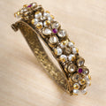Sitaratna floral moissanite and pearl heritage bracelet in 925 sterling silver