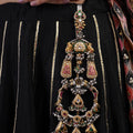 Sitamohur Navrangi heritage cascade fusion Juda hair ornament with kundan-style stones pearls and green drops