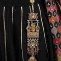 Sitamohur peacock kundan jhumka fusion Juda hair ornament with multicolour stones bead tassels and mixed-metal details