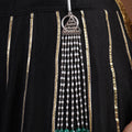 Sitamahor pearl curtain fusion Juda hair ornament with cascading white pearl strands and emerald green drops