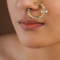 Sitaratna round white moissanite delicate nath handcrafted in 925 sterling silver
