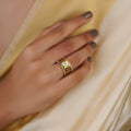 Sitaratna solitaire lattice moissanite statement ring handcrafted in 925 sterling silver