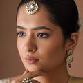 Sitaratna teardrop halo moissanite maang tikka with white stones