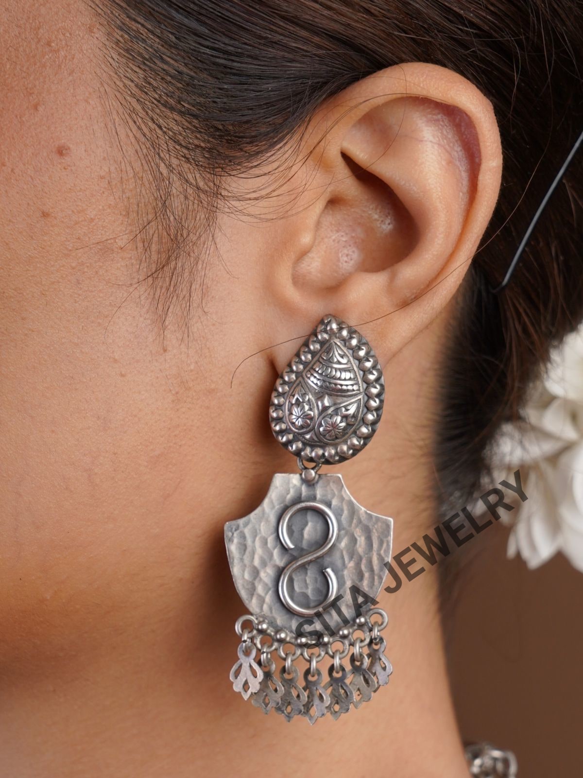 Sitavan  Silver Tribal Earring