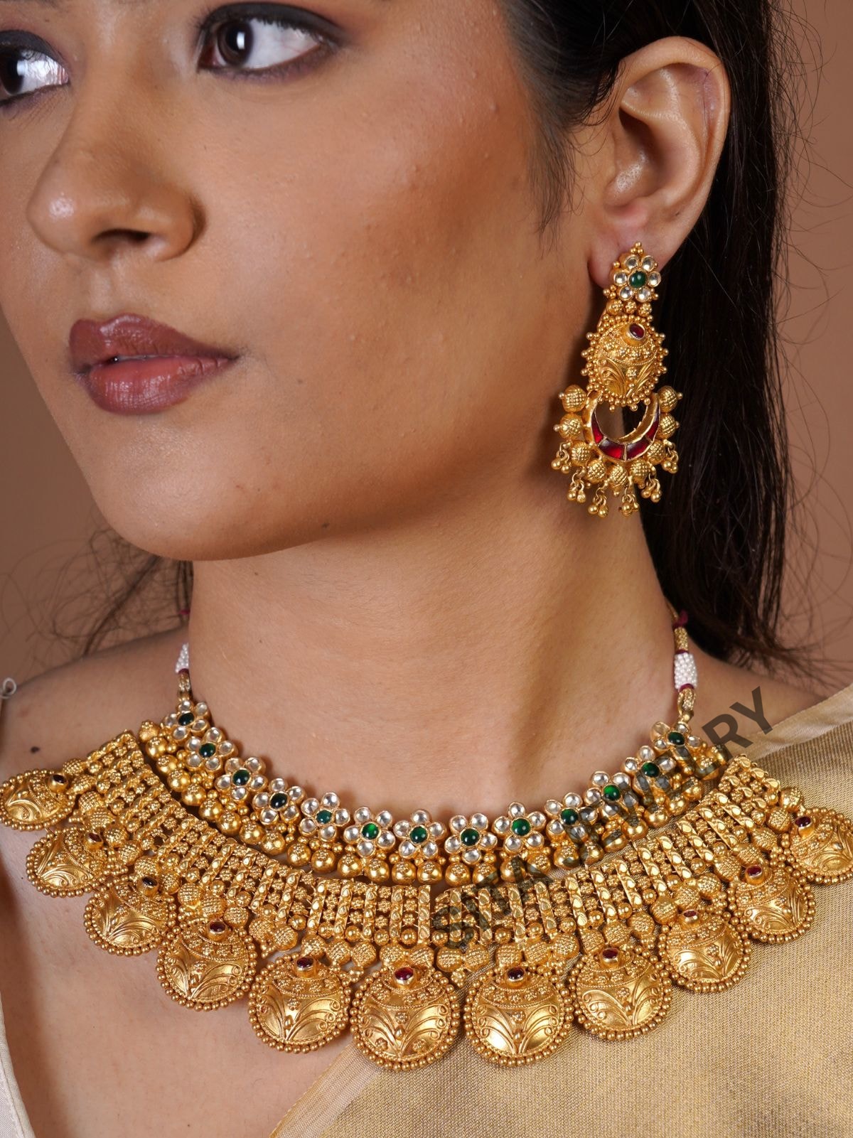 Samraagni Jadau Gold Plated Necklace Set