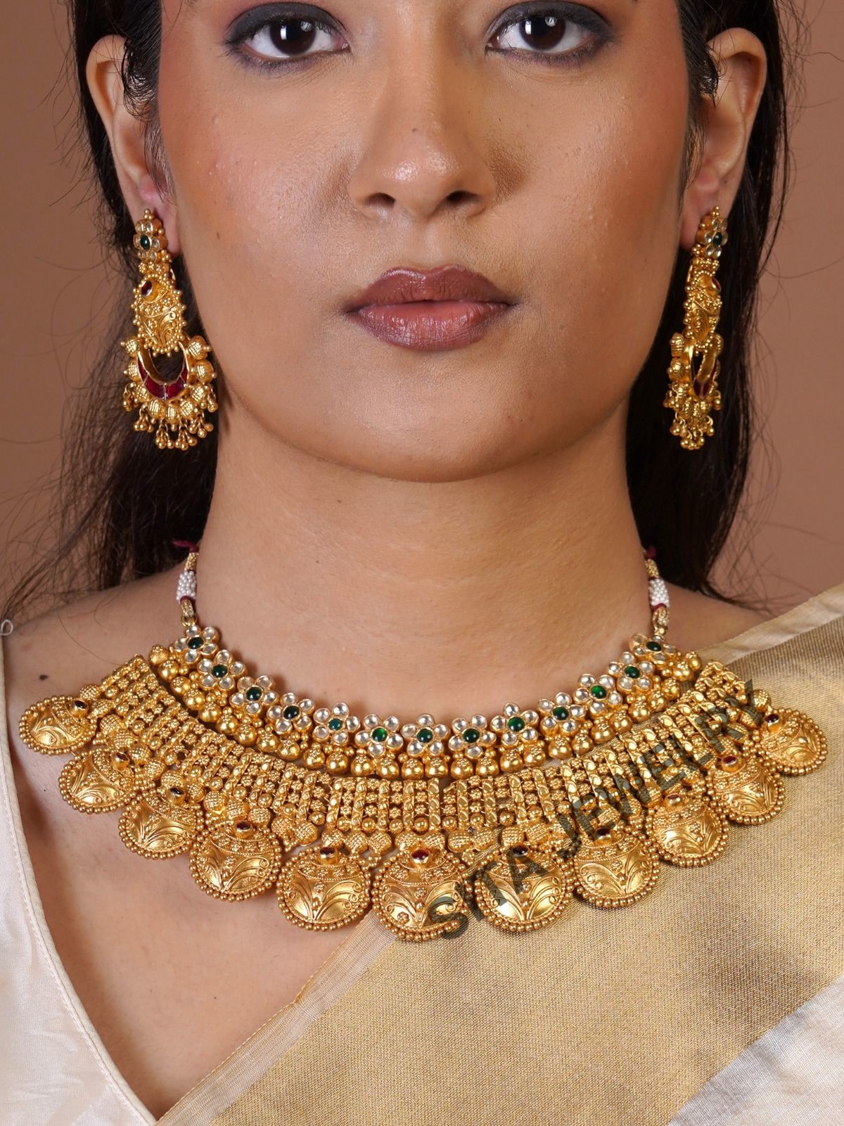 Samraagni Jadau Gold Plated Necklace Set