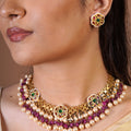 Samraagni Silver Jadau Pearl Necklace Set