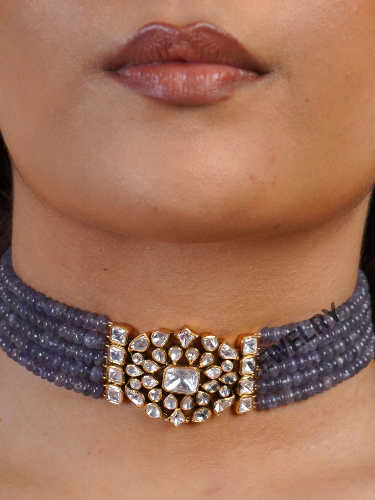 Sitaratna Silver Moissanite Necklace Set