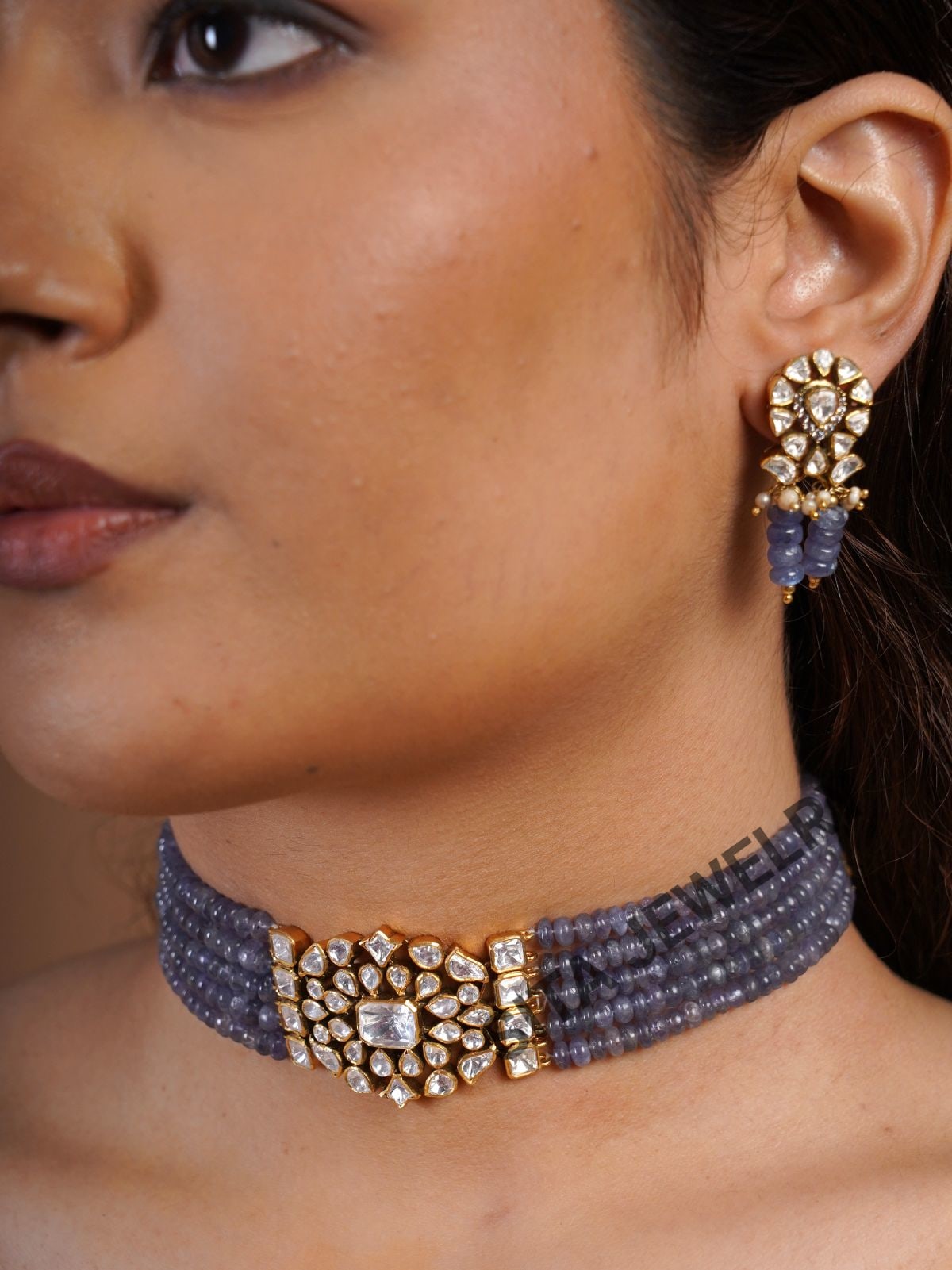 Sitaratna Silver Moissanite Necklace Set